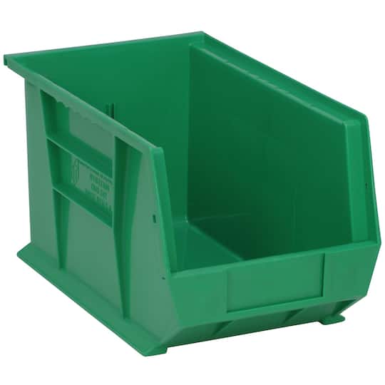 Quantum Food Service QUS242 GN Stack & Hang Shelf Bin - 13 5/8 x 8 1/4, Green, Case of 12